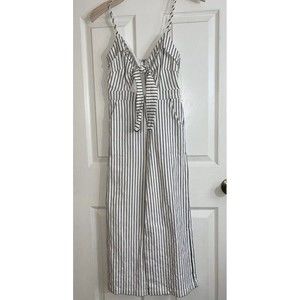 Main Strip  Women’s Striped Jumpsuit. Stretchy Adjustable Straps. Medium